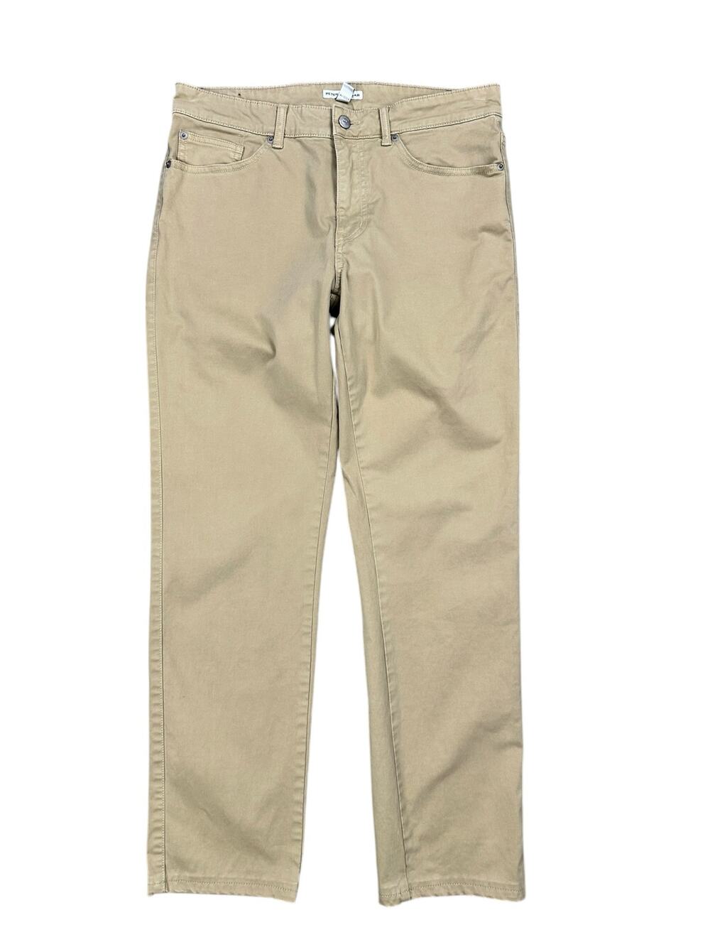 Peter Millar Signature Sateen 5 Pocket Pants Khaki — Size 32